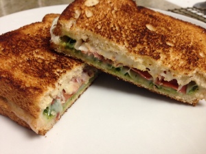 Grilled Cheese with Kale Pesto and Prosciutto