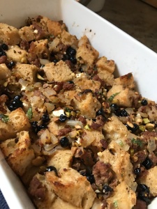  Sausage Dressing with Pistachios and Blueberries