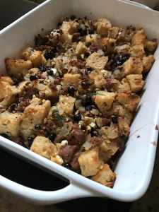  Sausage Dressing with Pistachios and Blueberries